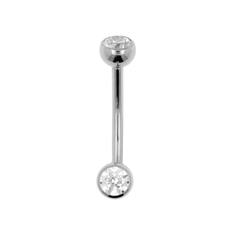 Titanium L-Banana Met Zirkonia Zilver