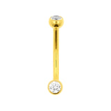 Titan L-Banane mit Zirkonia Gold
