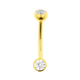 Titanium L-Banane mit Zirkonia Gold