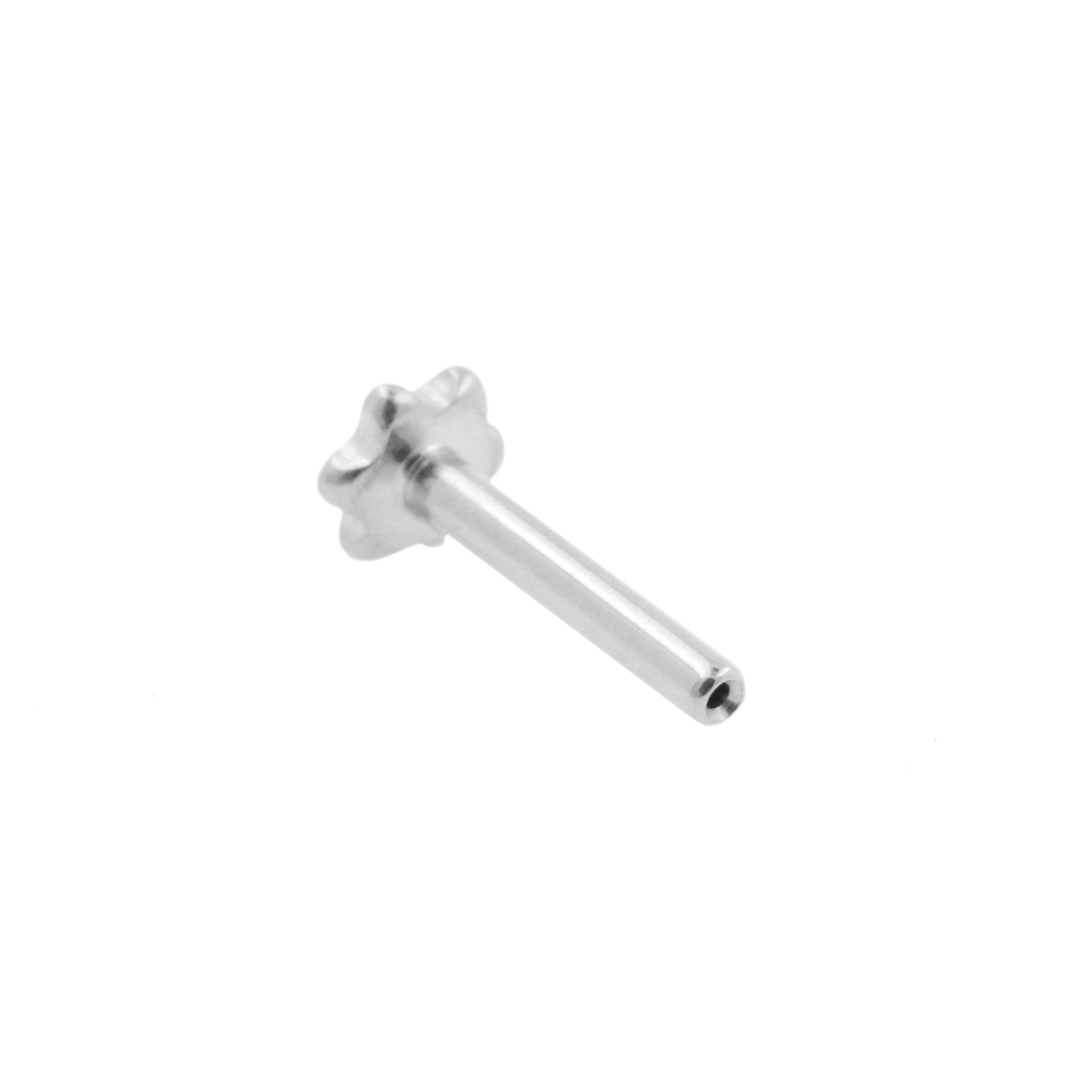 Titanium Flower Flatback Stud Silver