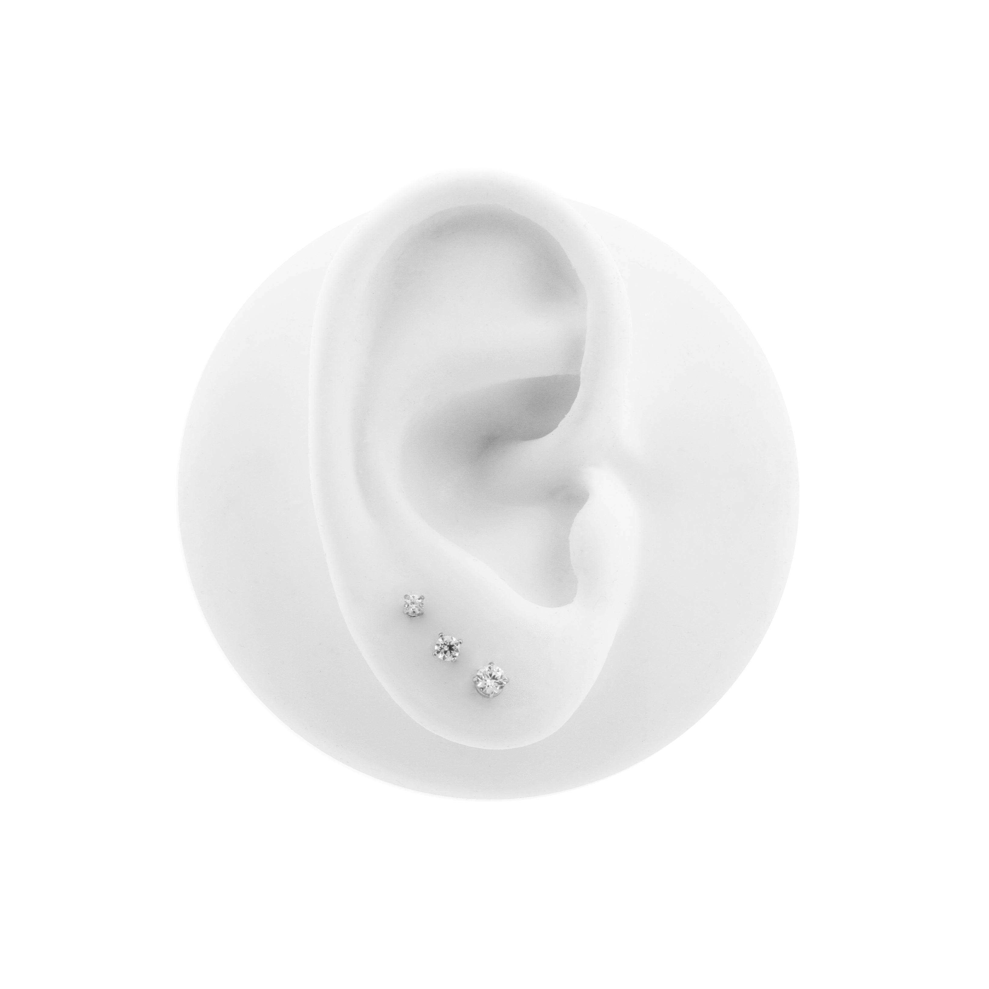 Nikkelvrij Stalen Zirkonia Attachment Round - Zilver