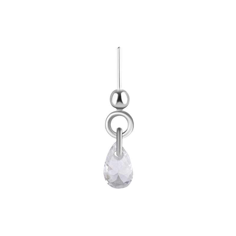 Titanium Helix Hanger - Zirkonia Druppel Zilver