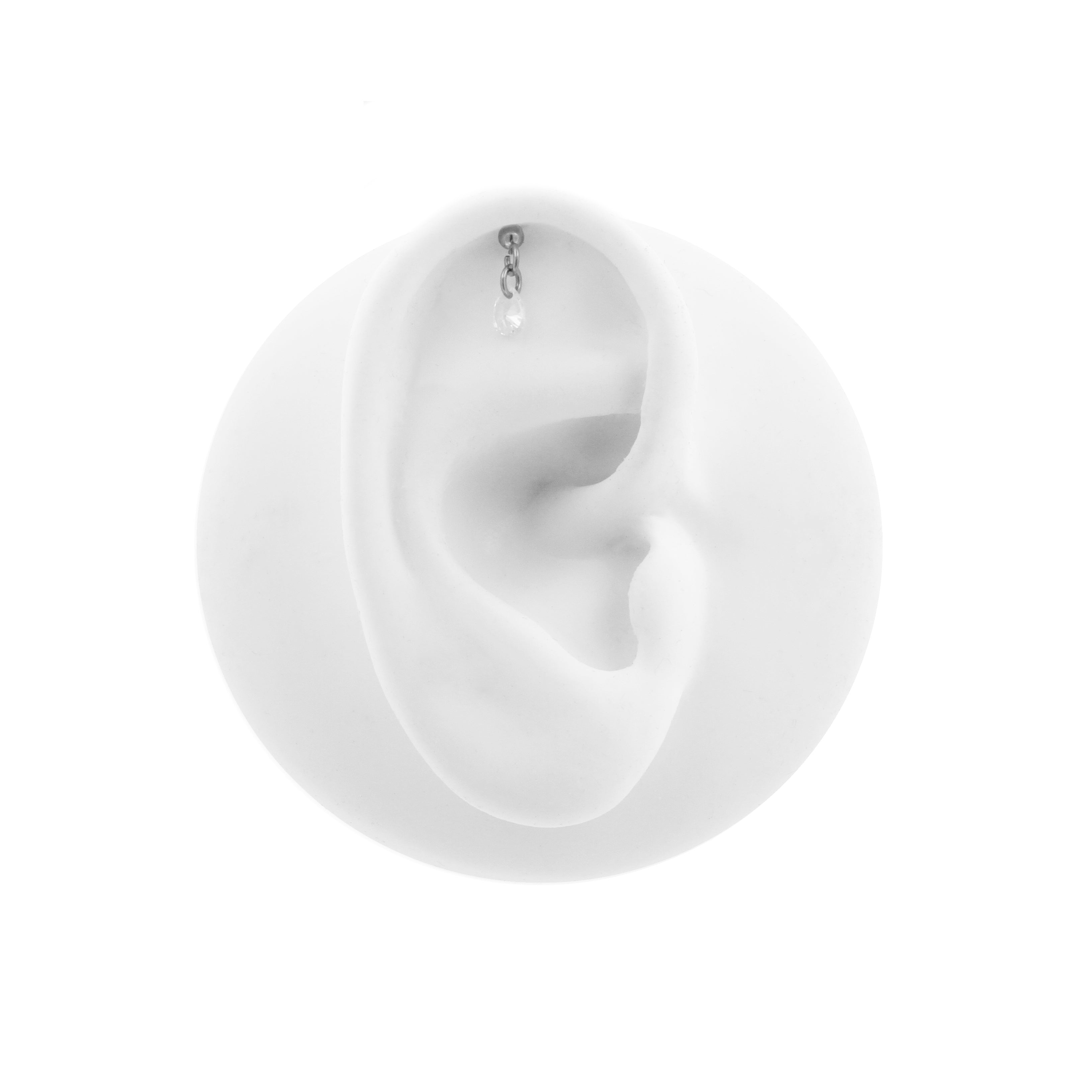 Titanium Helix Hanger - Zirkonia Druppel Zilver