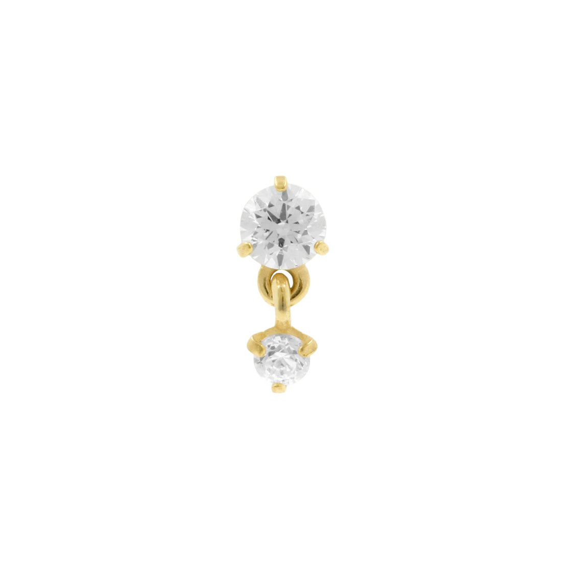Titanium Zirconia Top With Dangle Gold