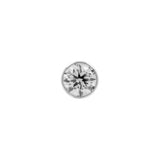 Titanium-Halb-Bällchen mit Zirkonia Silber