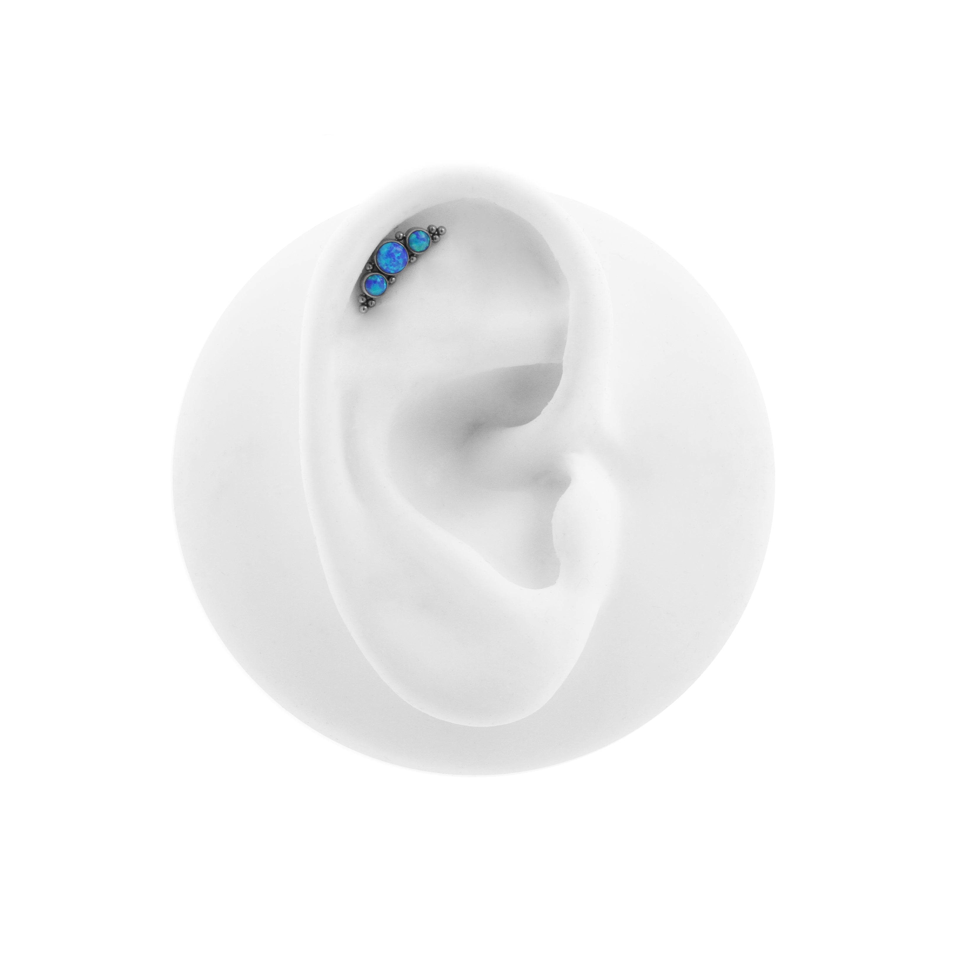 Titanium Opal Cluster - Sapphire Blue Opal