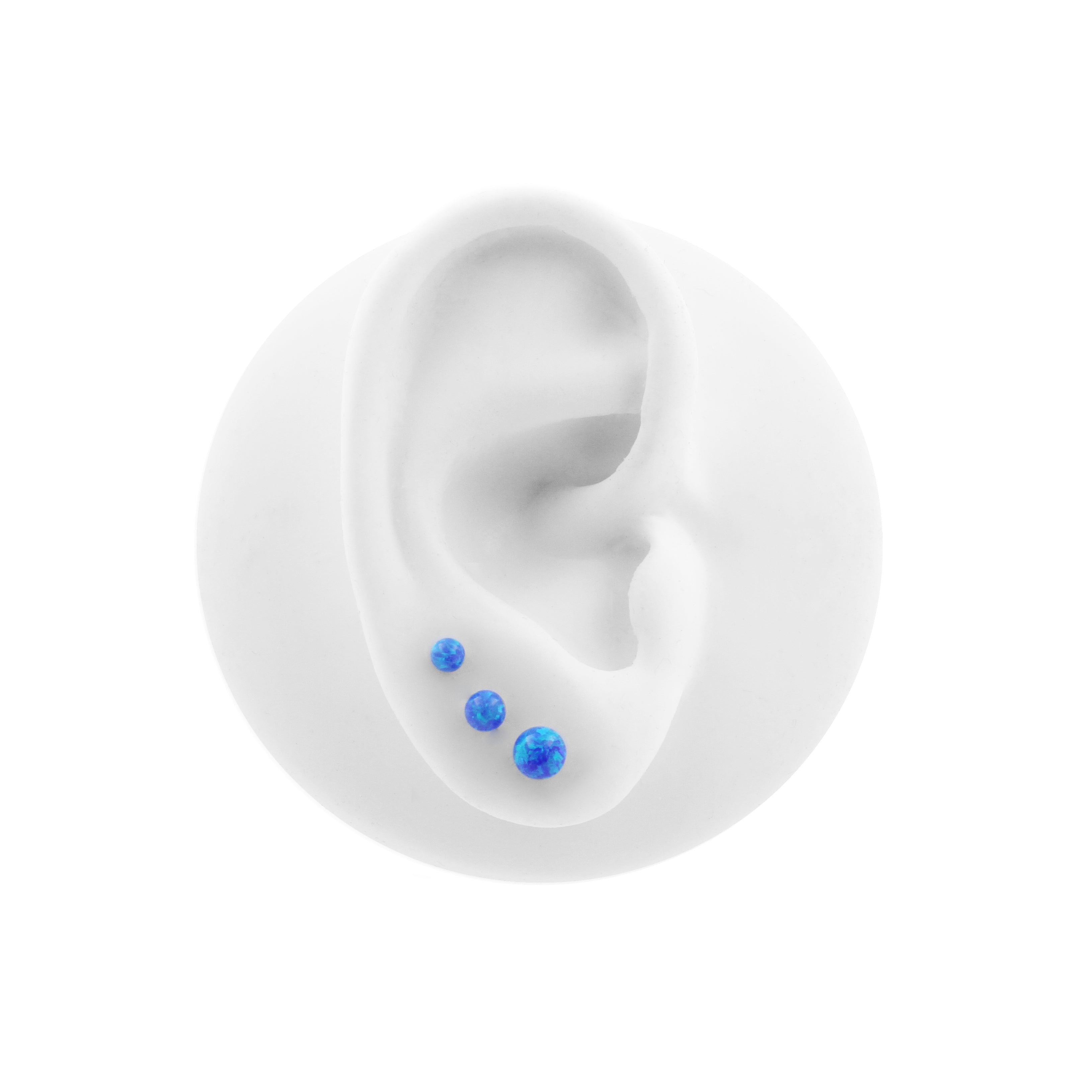 Titanium Opal Ball - Threadless Sapphire Blue Opal