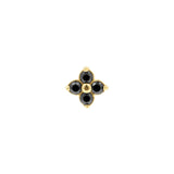 Nickelfreier Edelstahl Premium Zirkonia Kleeblatt Gold