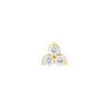 Nickelfreier Stahl Trinity mit transparentem Zirkonia Gold