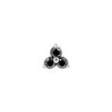 Nickelfreier Stahl-Trinity mit schwarzen Zirkonia Silber