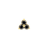 Nickelfreier Stahl-Trinity mit schwarzen Zirkonia Gold
