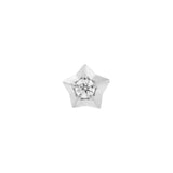 Nickelfreier Stahl Threadless Top mit Zirkonia - Stern Silber