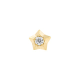 Nickelfreier Stahl Threadless Top mit Zirkonia - Stern Gold
