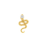 Nickelfreier Stahl Threadless Top mit Zirkonia - Schlange Gold