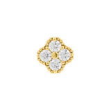 Nickelfreier Edelstahl Threadless Top mit Zirkonia - Quadratisch Gold