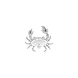 Nickelfreier Stahl Threadless Top mit Zirkonia - Krabbe Silber