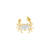 Nickelfreier Edelstahl Threadless Top mit Zirkonia - Krebs Gold