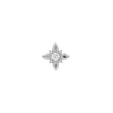 Nickelfreier Stahl Threadless Top mit Zirkonia - Stern Silber