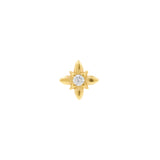 Nickelfreier Stahl Threadless Top mit Zirkonia - Stern Gold