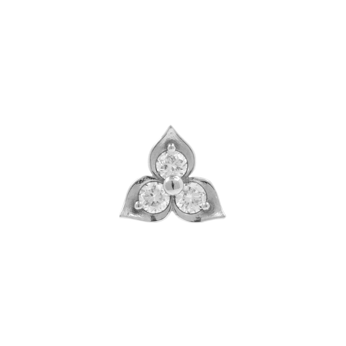 Platin Triple Flower mit Diamanten