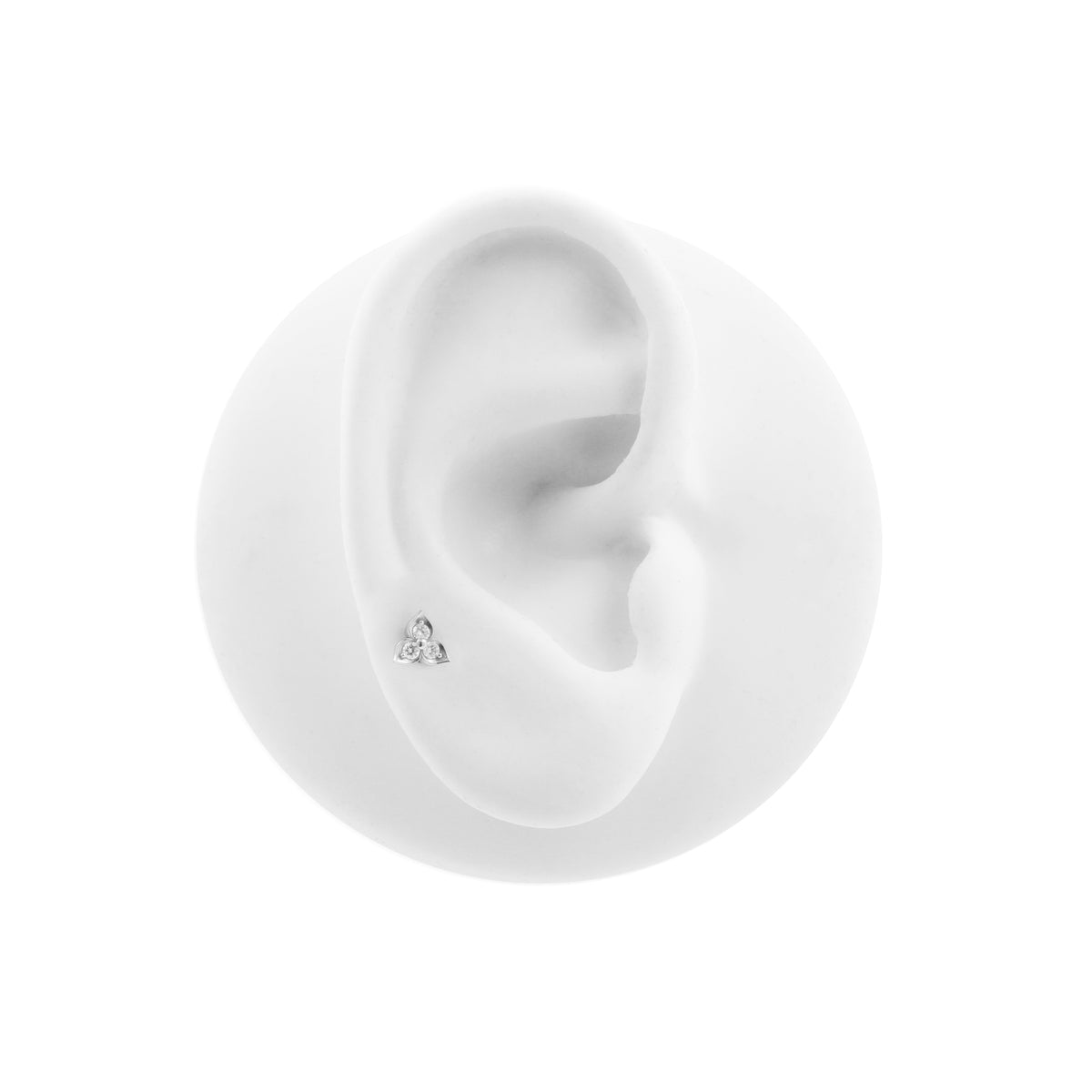 Platina Triple Flower Met Diamant