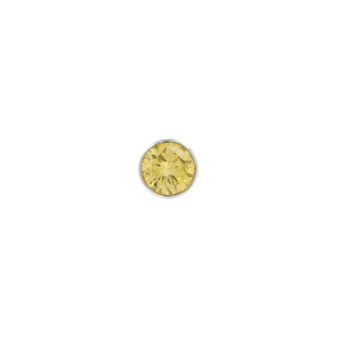 Platin Disc mit gelbem Diamanten