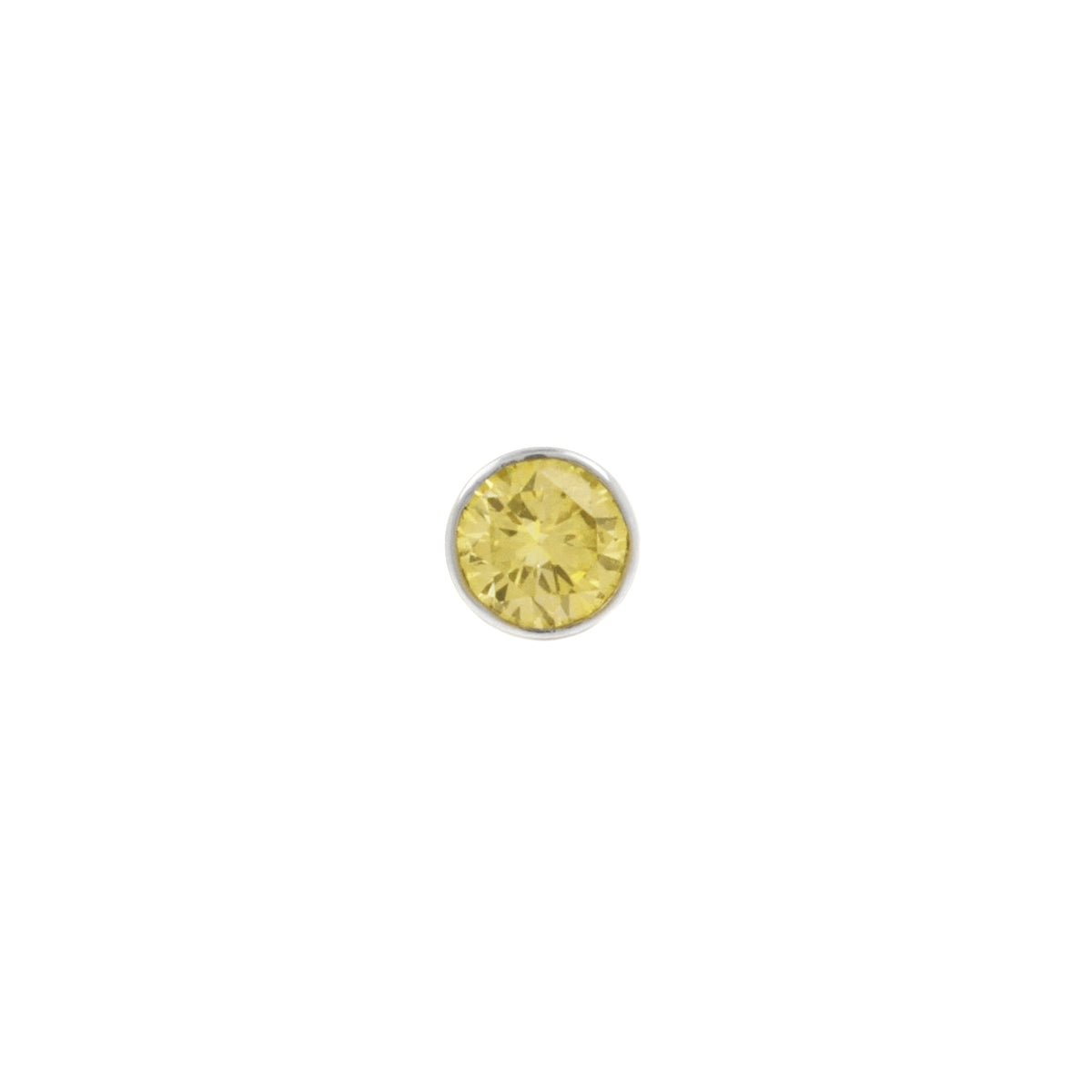 Platina Disc Met Gele Diamant