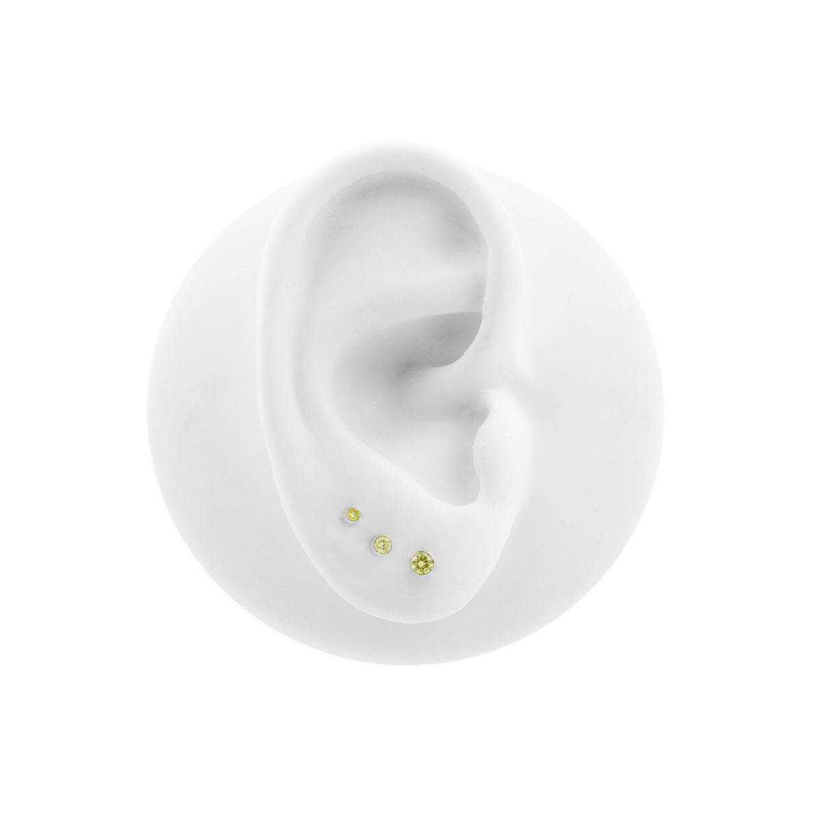 Platina Disc Met Gele Diamant