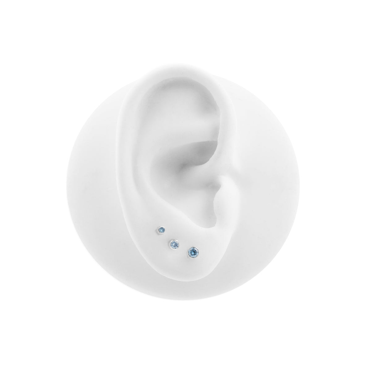 Platina Disc Met Blauwe Diamant