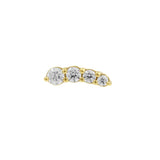 Nickelfreies Stahlarmband mit Zirkonia Curve-Gliedern Gold