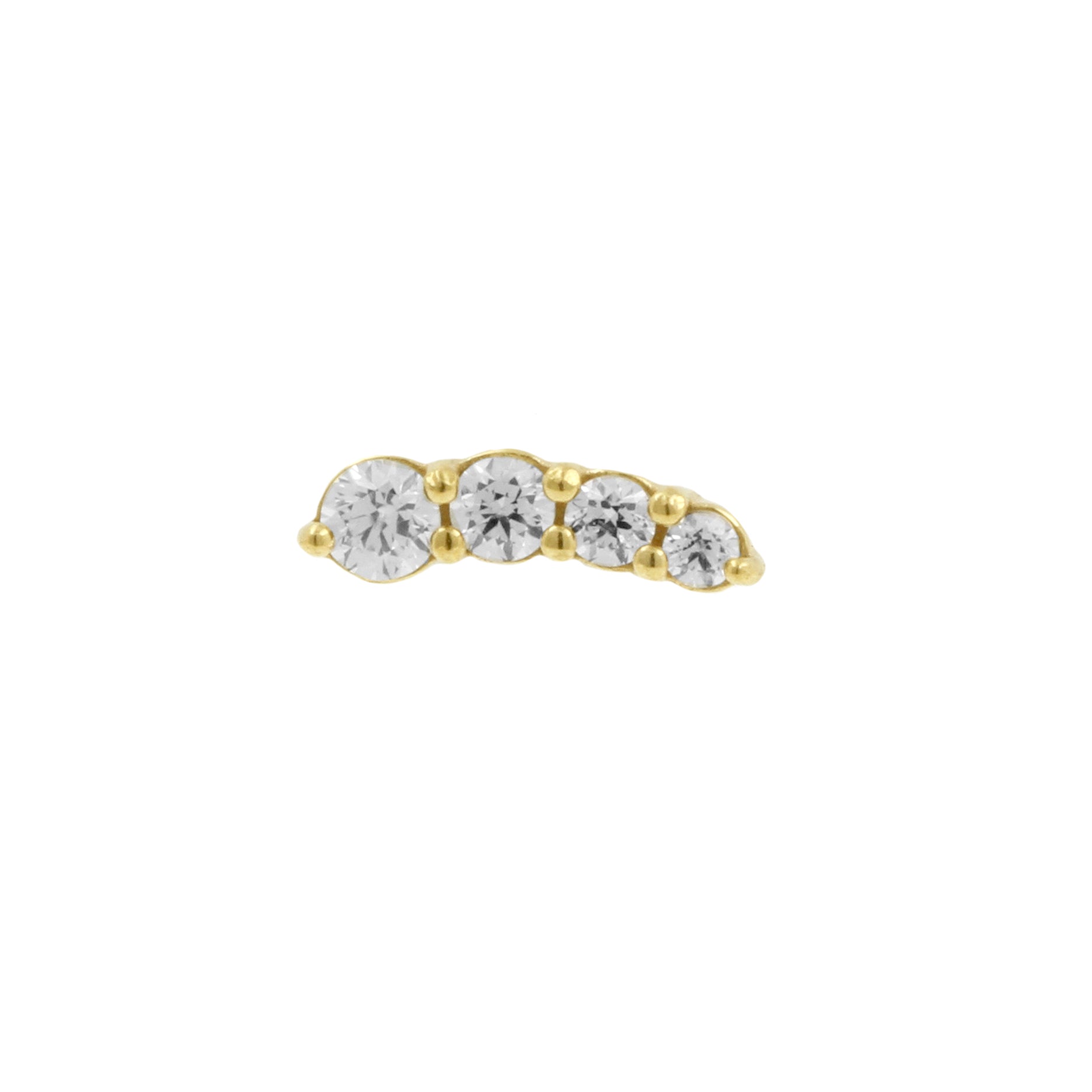 Nickel-Free Stainless Steel Zirconia Curve Left - Gold