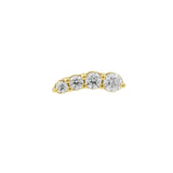 Nickelfreier Stahl Zirkonia Curve Rechts - Gold