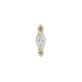 Nickelfreier Edelstahl-Marquise-Cluster-Aufsatz - Gold