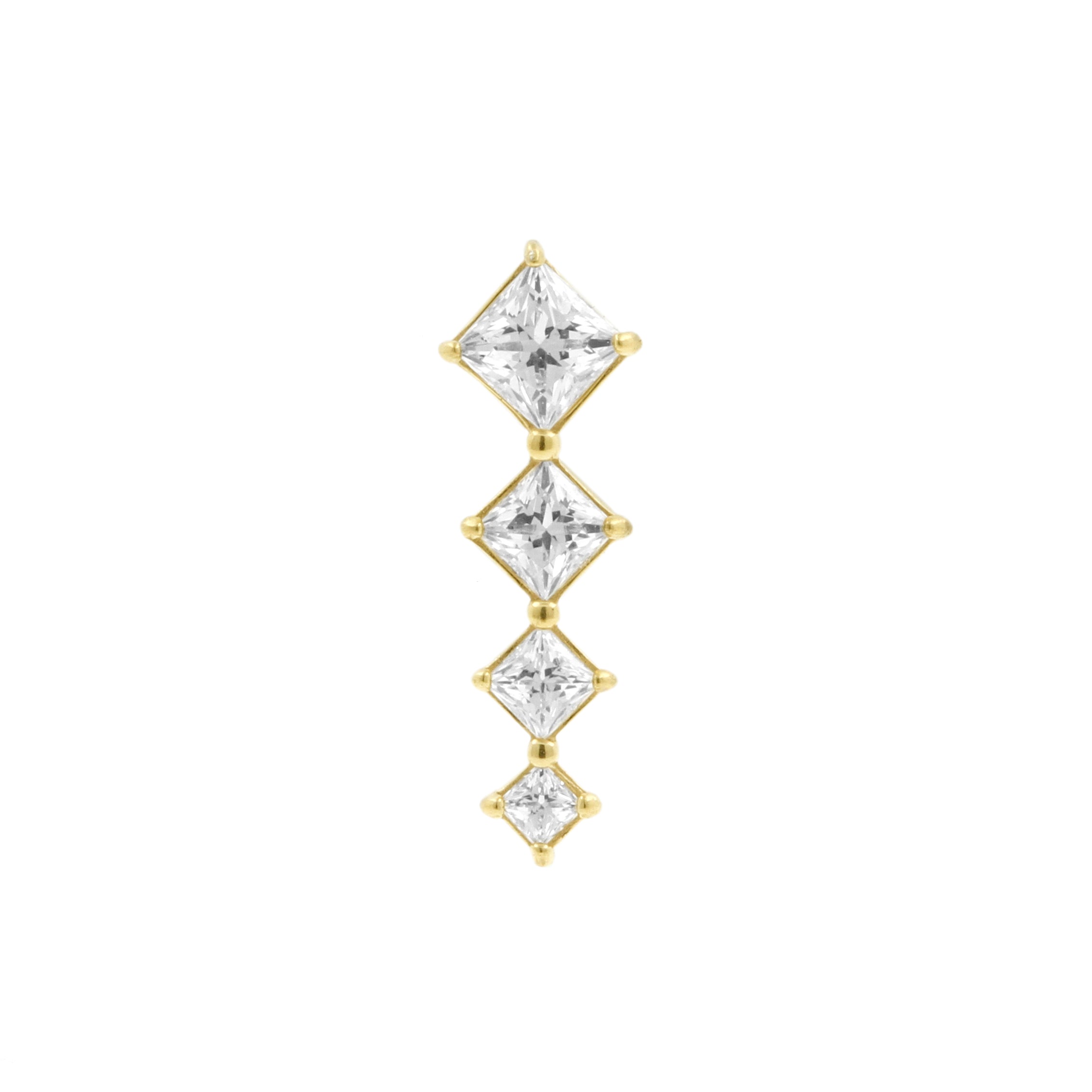 Nickel-Free Stainless Steel - Zirconia Squares - Gold