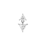 Nickelfreier Stahl - Zirkonia Triangle Dangle - Silber