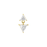 Nickelfreier Stahl – Zirkonia Triangle Dangle – Gold