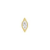 Nickelfreier Stahl – Zirkonia Vintage Marquise – Gold