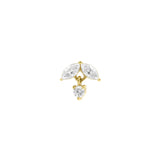 Nickelfreier Stahl – Zirkonia Marquise Dangle – Gold