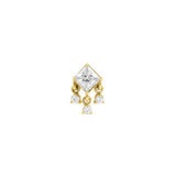 Nickelfreier Stahl - Zirkonia Square Dangle - Gold