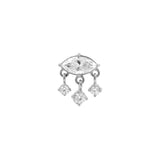 Nickelfreier Stahl - Zirkonia Eye Dangle - Silber