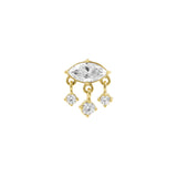 Nickelfreier Stahl - Zirkonia Eye Dangle - Gold