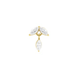 Nickelfreier Stahl – Zirkonia Marquise Dangle – Gold