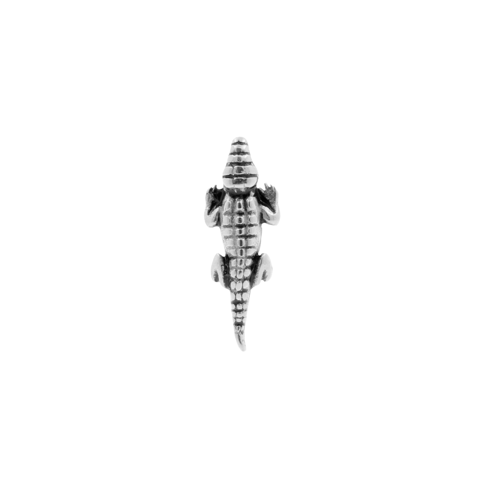 Surgical Steel Crocodile Top - Silver