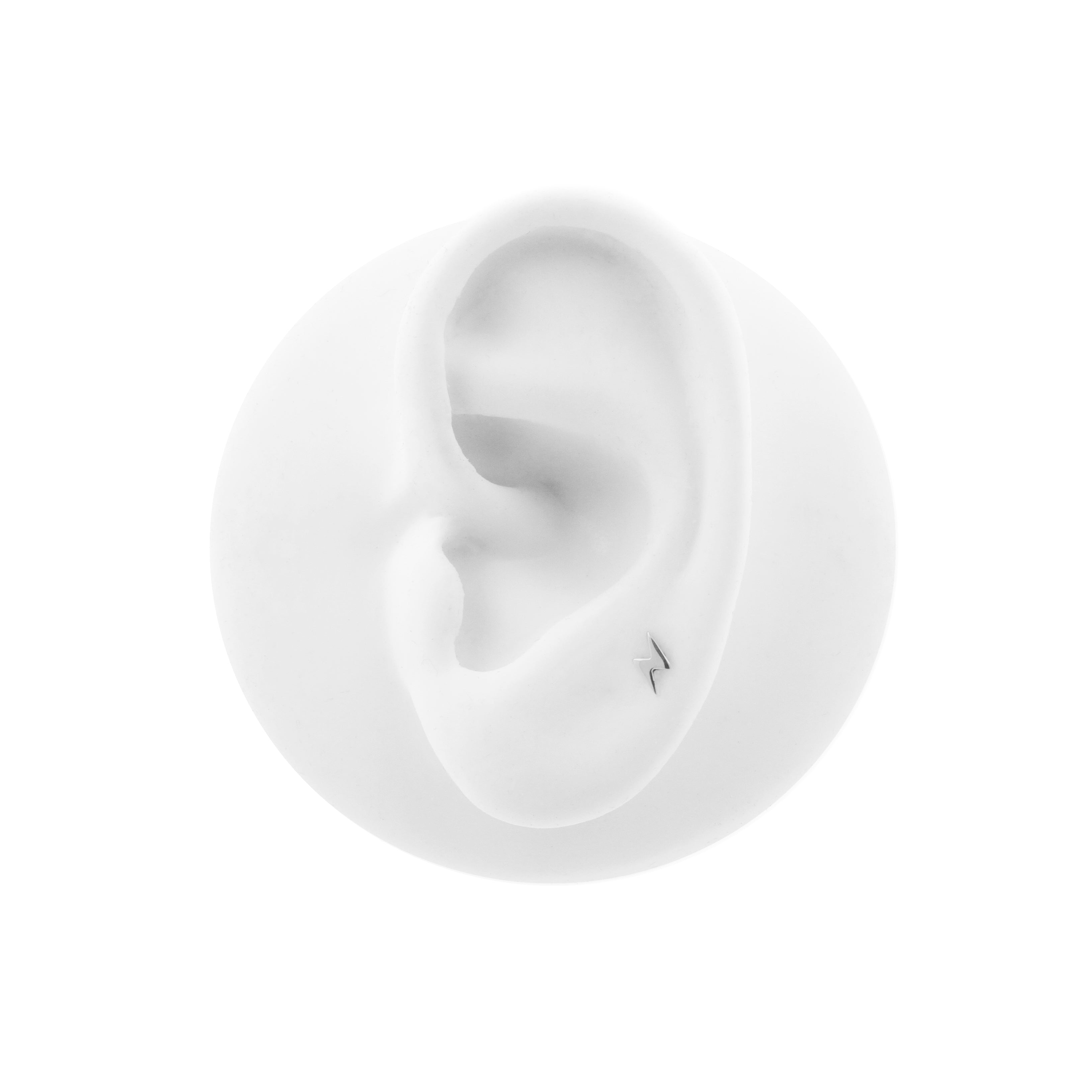 Titanium Threadless Top - Bliksem Links Zilver