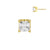 18 Karat Gold Zirconia Square