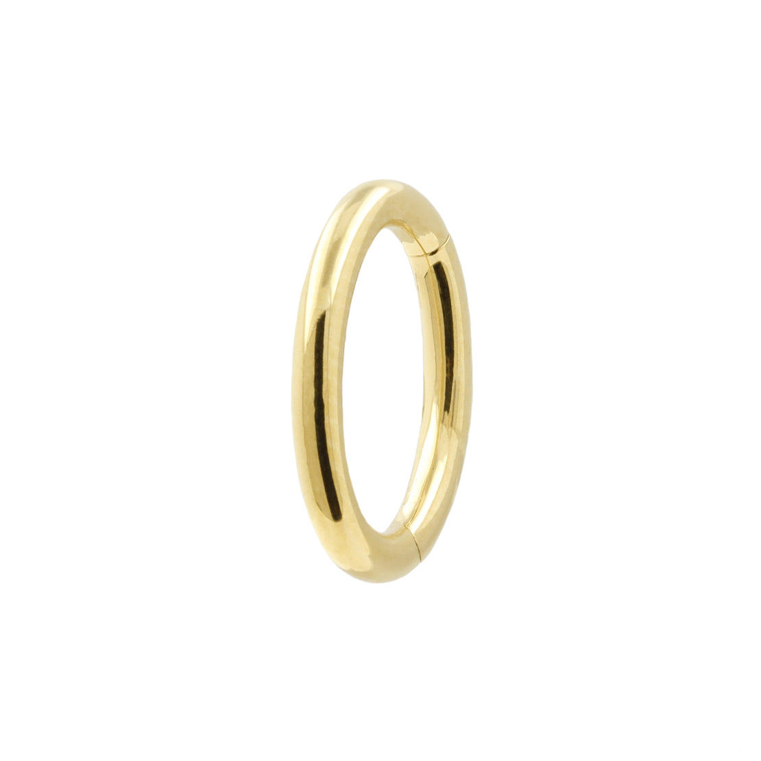 18 Karat Gold Oval Belly Ring Clicker