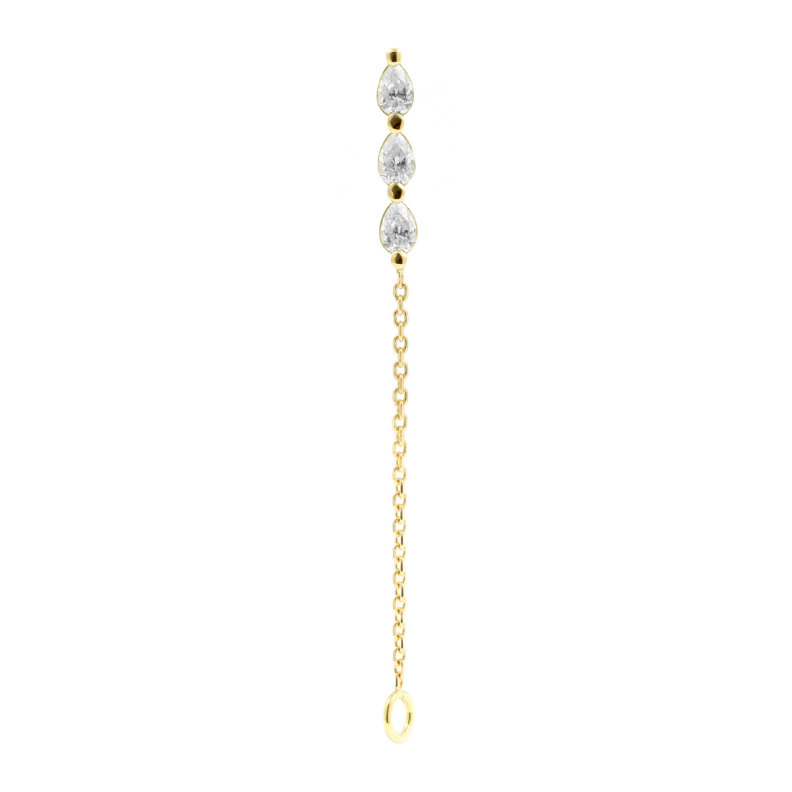 18 Karaats Gouden Zirkonia Druppels Met Ketting