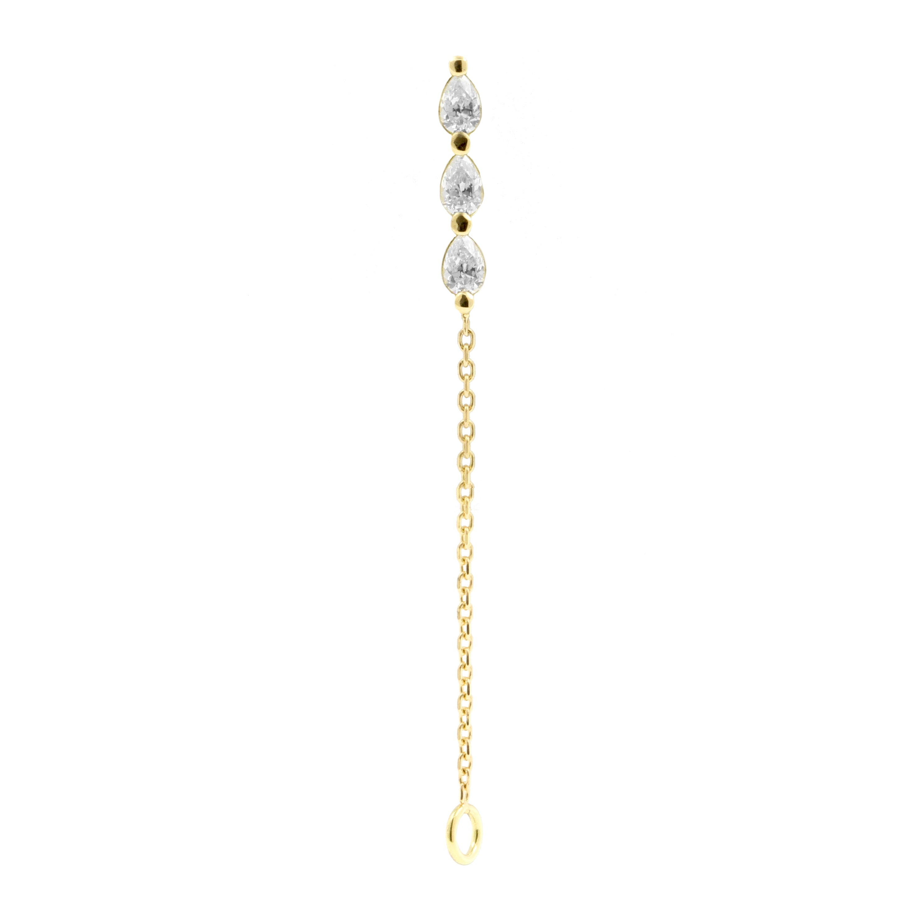 18 Karaats Gouden Zirkonia Druppels Met Ketting