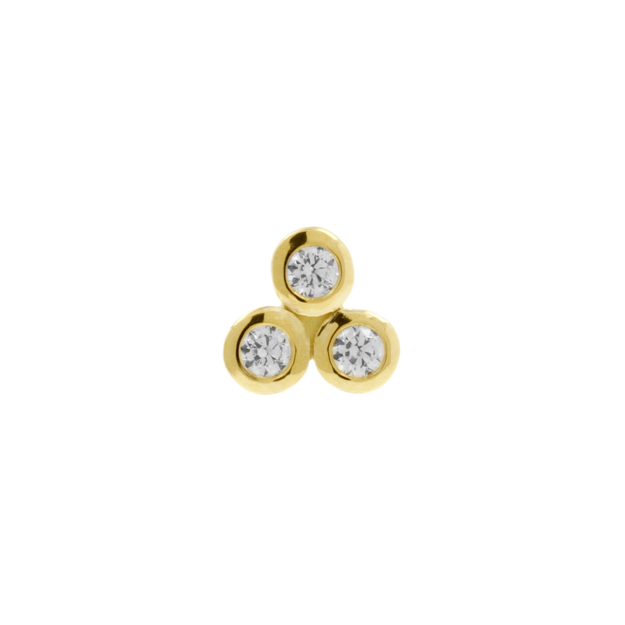 18 Karat Gold Zirconia Cluster Top
