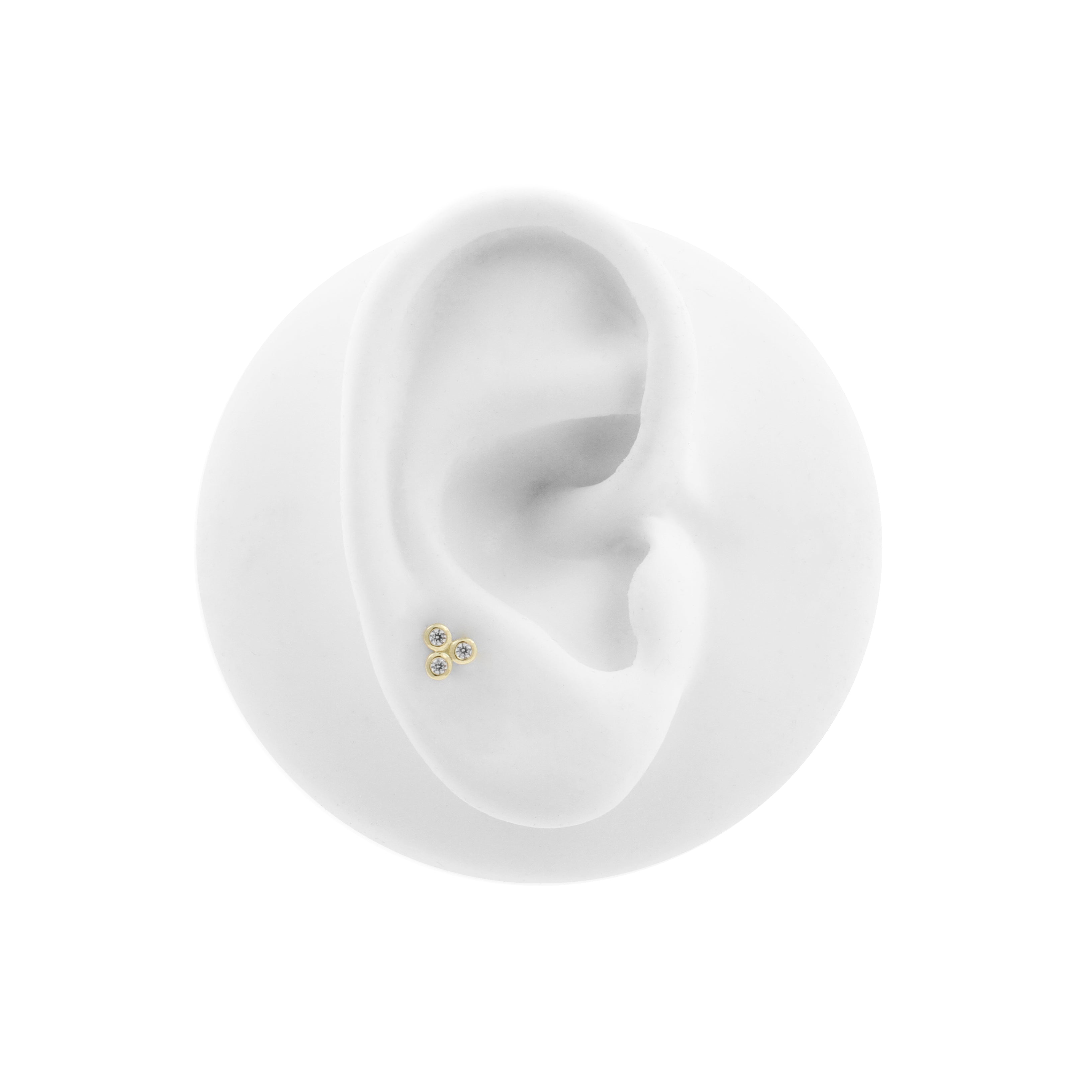 18 Karat Gold Zirconia Cluster Top